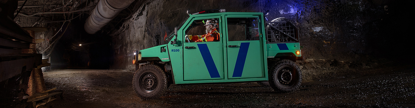 A Rokion R100 driving underground.